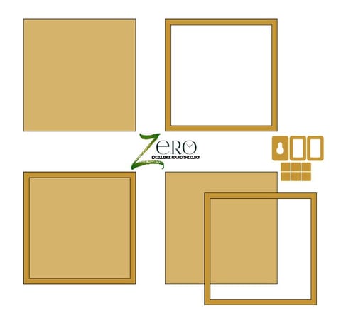 Brand Zero MDF Plate With Rim - Straight Corner Square Shape - Select Your Preference Of Size & Thickness