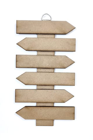 Brand Zero MDF 6 Arrow Plank Wall Hanging Base Design 1 - Size: 8.0 Inches by 4.5 Inches And 4.0 mm Thick