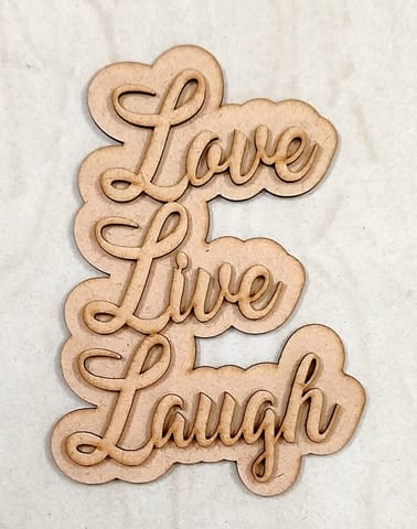 Brand Zero MDF Double Layered Quotes Fridge Magnet Design - Love Live Laugh