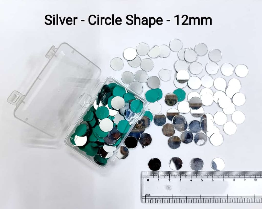 Silver Mirror Cutouts for Lippan Art - Circle Shape - 12mm - Select Your Quantity