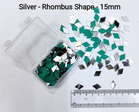 Silver Mirror Cutouts for Lippan Art - Rhombus Shape - 15mm - Select Your Quantity