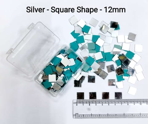 Silver Mirror Cutouts for Lippan Art - Square Shape - 12mm - Select Your Quantity