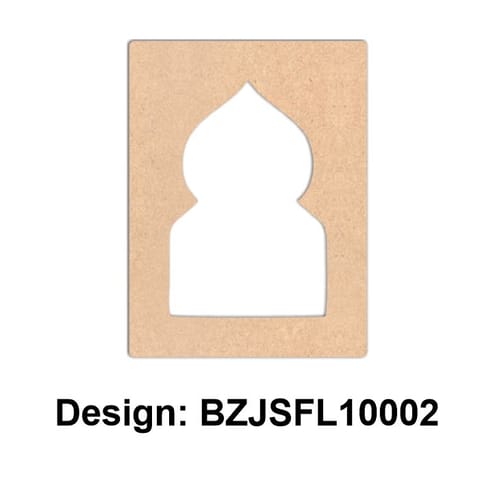 Brand Zero Plain MDF Diy Jharokha Base - Single Frame Layer - Design BZJSFL10002 - Select Your Preference Of Size & Thickness