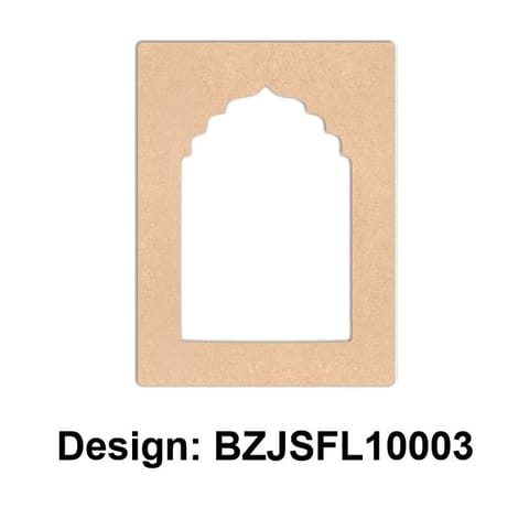 Brand Zero Plain MDF Diy Jharokha Base - Single Frame Layer - Design BZJSFL10003 - Select Your Preference Of Size & Thickness