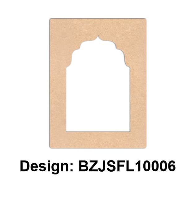 Brand Zero Plain MDF Diy Jharokha Base - Single Frame Layer - Design BZJSFL10006 - Select Your Preference Of Size & Thickness