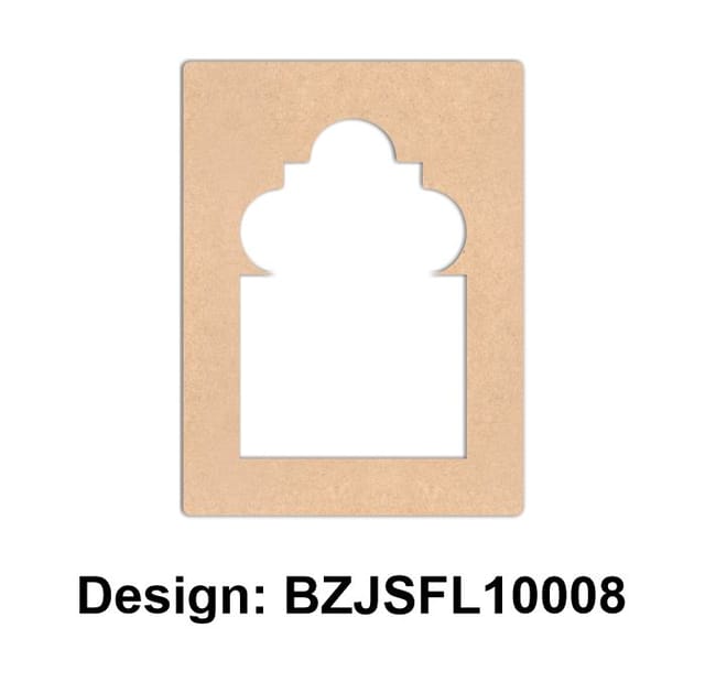 Brand Zero Plain MDF Diy Jharokha Base - Single Frame Layer - Design BZJSFL10008 - Select Your Preference Of Size & Thickness