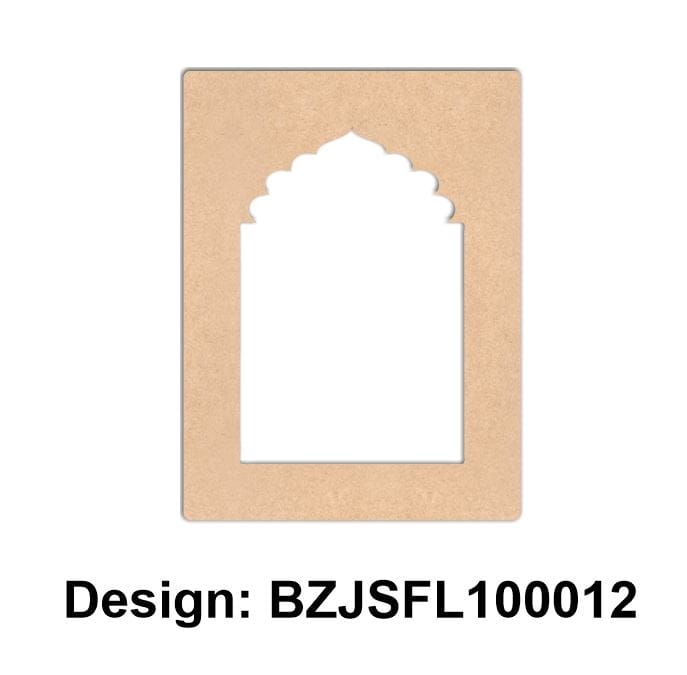 Brand Zero Plain MDF Diy Jharokha Base - Single Frame Layer - Design BZJSFL10012 - Select Your Preference Of Size & Thickness