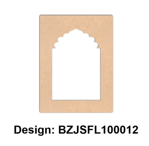 Brand Zero Plain MDF Diy Jharokha Base - Single Frame Layer - Design BZJSFL10012 - Select Your Preference Of Size & Thickness