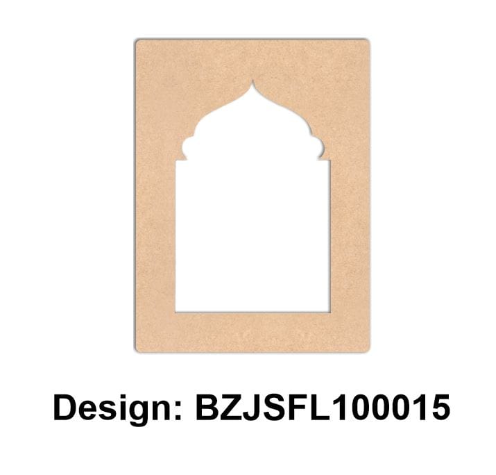 Brand Zero Plain MDF Diy Jharokha Base - Single Frame Layer - Design BZJSFL10015 - Select Your Preference Of Size & Thickness