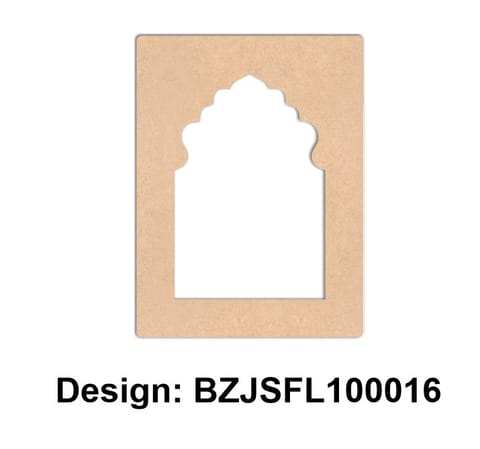 Brand Zero Plain MDF Diy Jharokha Base - Single Frame Layer - Design BZJSFL10016 - Select Your Preference Of Size & Thickness