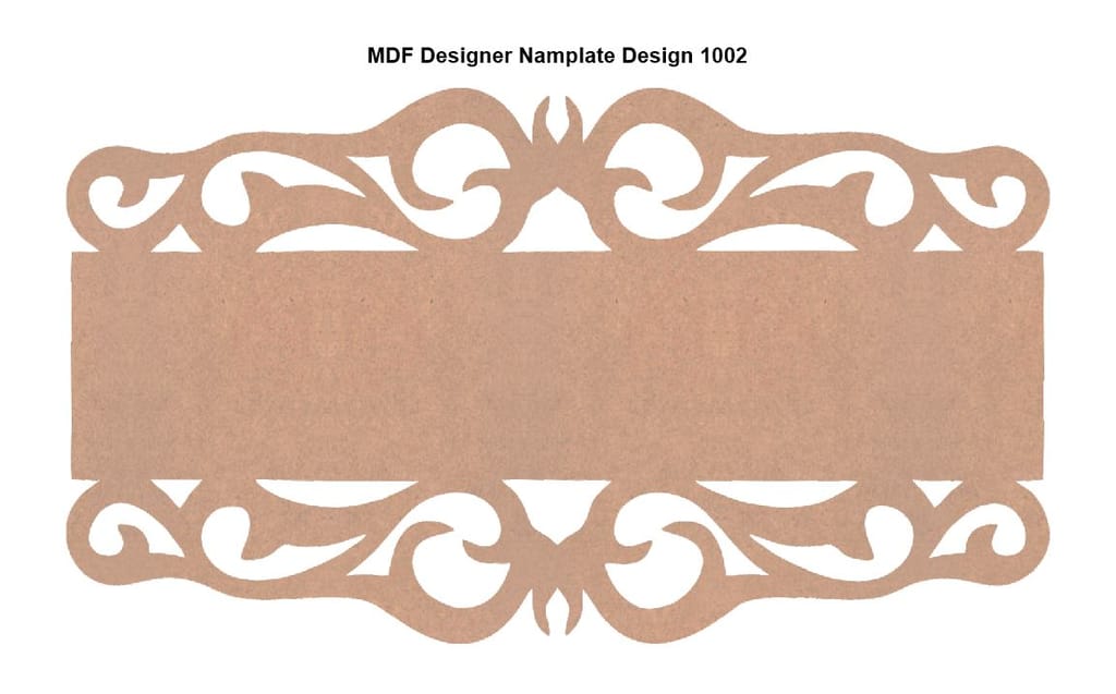 Brand Zero MDF Designer Name Plate Base - Design 1002 - Select Your Preference Of Size & Thickness