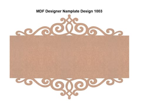 Brand Zero MDF Designer Name Plate Base - Design 1003 - Select Your Preference Of Size & Thickness