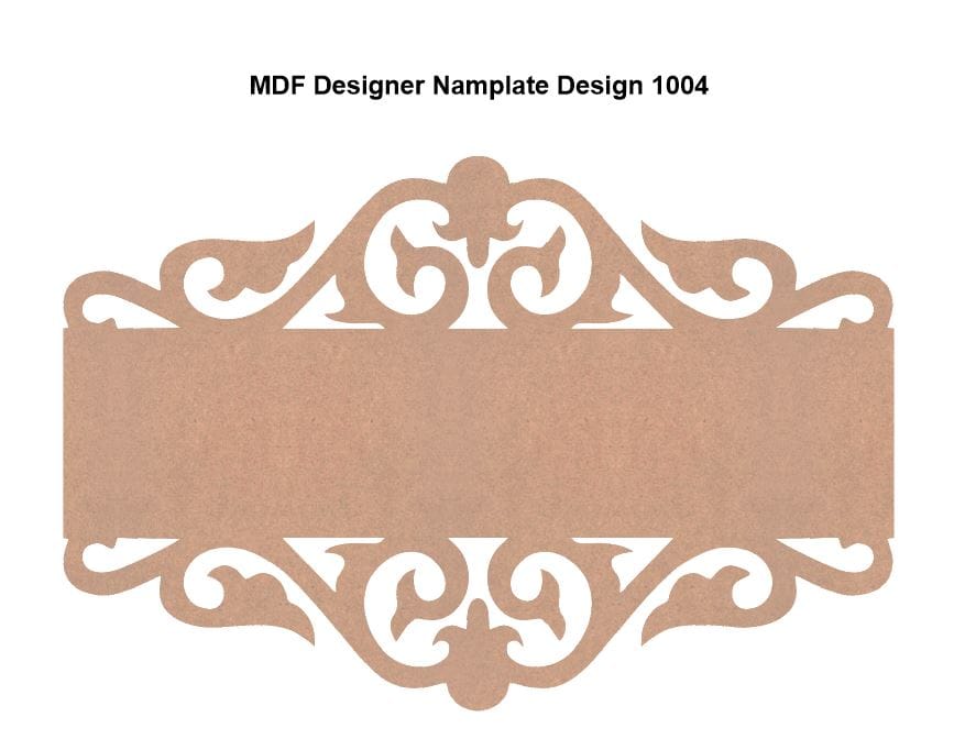 Brand Zero MDF Designer Name Plate Base - Design 1004 - Select Your Preference Of Size & Thickness