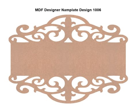 Brand Zero MDF Designer Name Plate Base - Design 1006 - Select Your Preference Of Size & Thickness