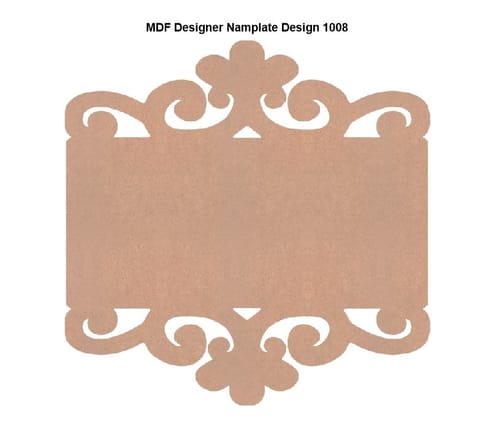 Brand Zero MDF Designer Name Plate Base - Design 1008 - Select Your Preference Of Size & Thickness