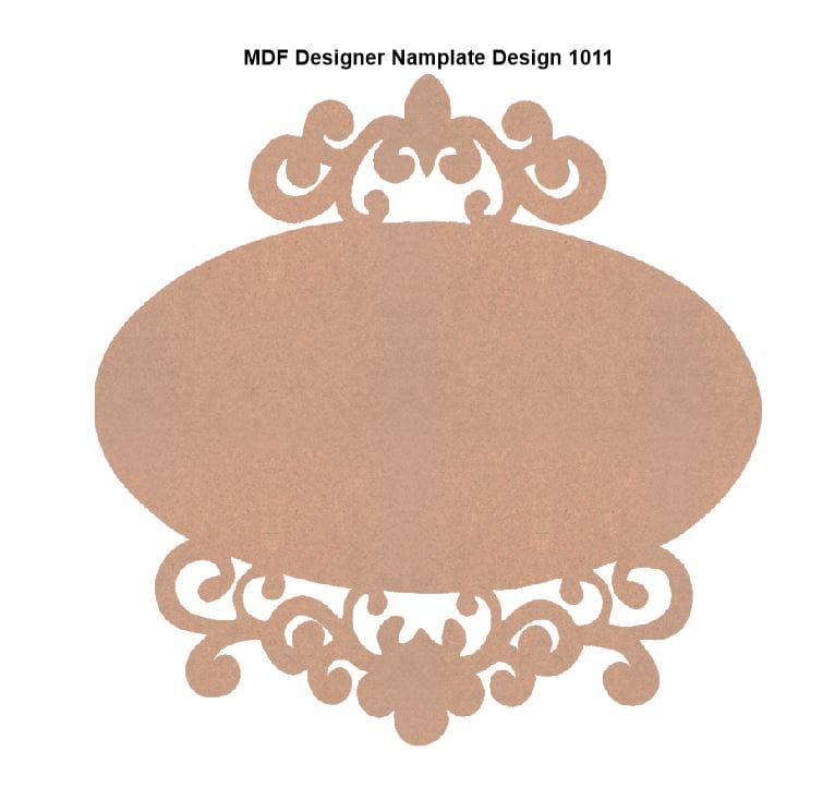 Brand Zero MDF Designer Name Plate Base - Design 1011 - Select Your Preference Of Size & Thickness