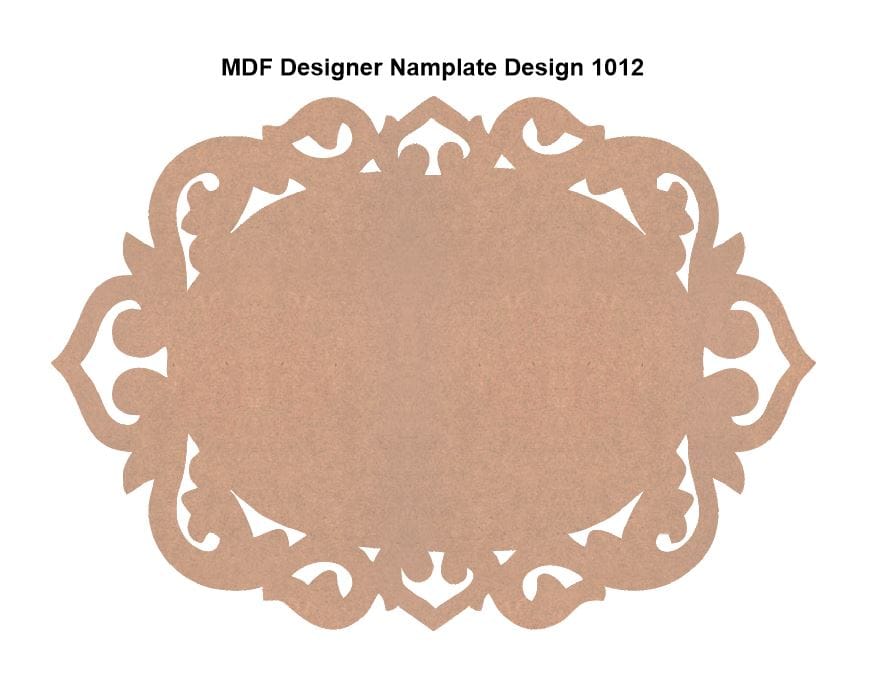 Brand Zero MDF Designer Name Plate Base - Design 1012 - Select Your Preference Of Size & Thickness