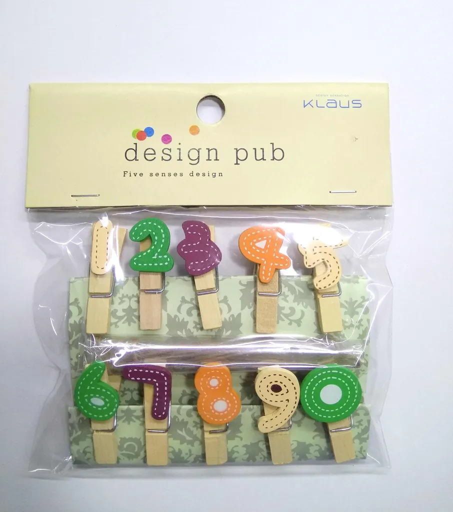 Wooden Photo Clips - Numbers - 10 Pcs Set
