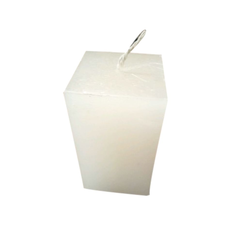 White Pillar Candles unscented Rectangle 1.6 by 2.6 Inches