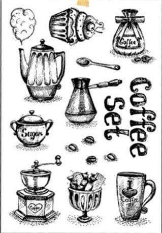 Clear Stamps Imported - Coffee Set 11cm * 16cm