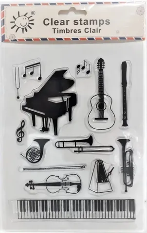 Clear Stamps Imported - Musical Instruments - 6.5" * 8.0" Clear Stamps Imported - Musical Instruments - 6.5" * 8.0"