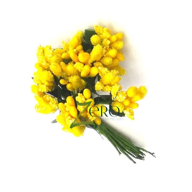 Bunch of 12 Pcs Two Tone Pollan - Yellow Color