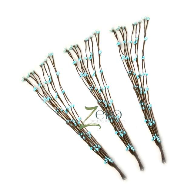 Bunch of 30 Pcs Two Tone Pollan Sticks Dual Color - Light Blue And White