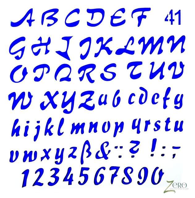 Imported Stencils- 5"*5"- Big And Small Alphabets With Number Italics