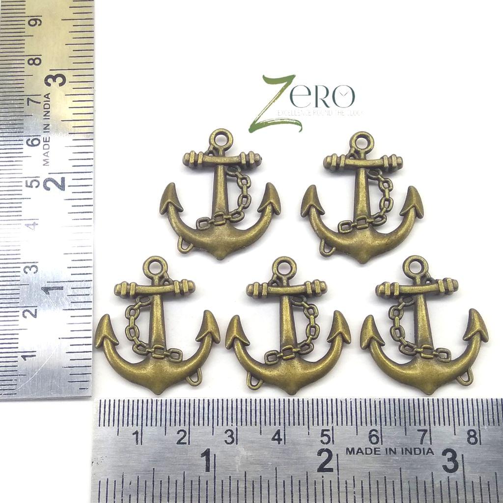 Brand Zero Vintage Metal Charms - Anchor - Pack of 5 Pcs - 30mm*26mm*3mm
