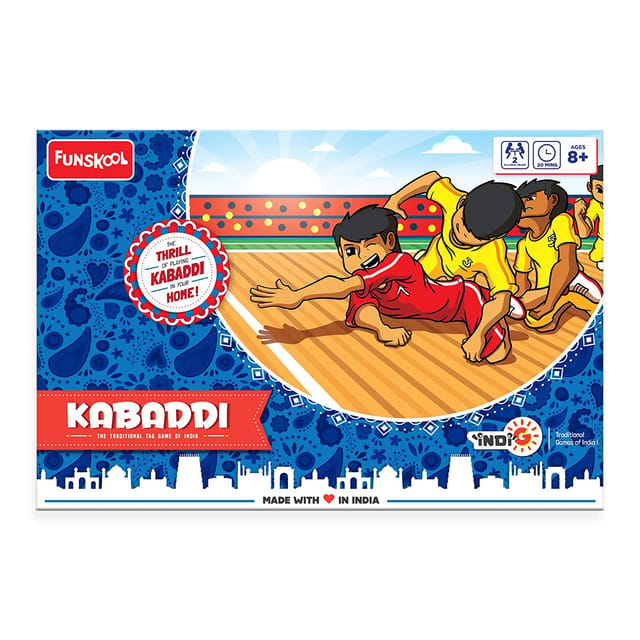Fusnkool Games Kabaddi | The Traditional tag Games of India | Classic Strategy Board Game | Kids and Family | 2 + Players | 8 & Above