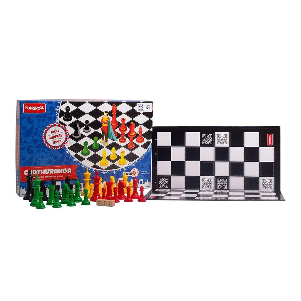 Funskool Games Chathuranga | The Traditional Games of India | Ancient Chess | Kids and Family | 2 - 4 Players | 6 & Above