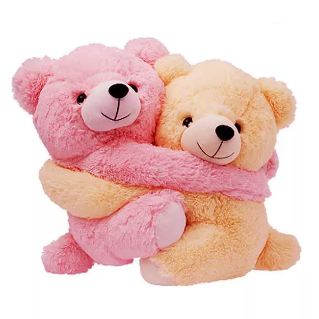 Dimpy Stuff Love Couple Bear Stuff Toy Small size Cream & Pink Color