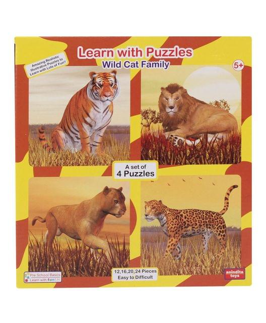 Learn with Puzzles Wild Cat Family