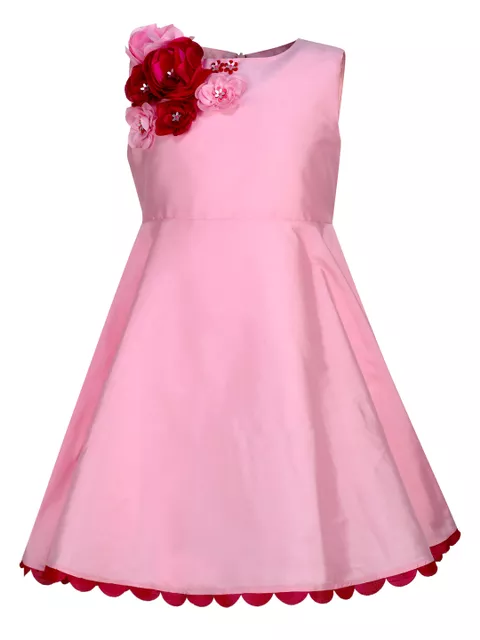 Pink Scallop Hem Dress