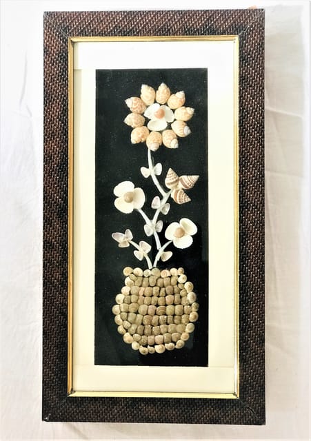 Wall Art Flower Pot Show Piece Frame For Home Décor Wall Hanging (Small)