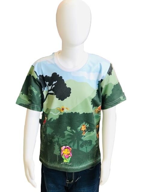 Yali Kids Jungle Theme T-Shirt (Full Print) Multi Color