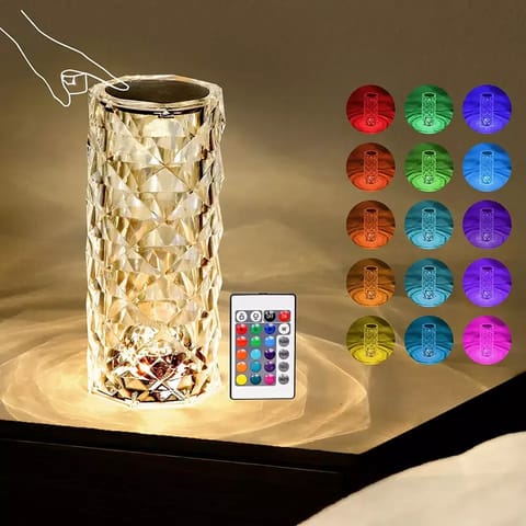 Rose Shadow Table Lamp,Touch and Remote Control Colorful and Adjustable
