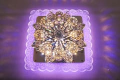 Swanart Rotating Multicolor Crystal Flower Light LED Table Lamp Perfect for Mood Lighting and Interior Decor