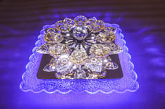Swanart Rotating Multicolor Crystal Flower Light LED Table Lamp Perfect for Mood Lighting and Interior Decor