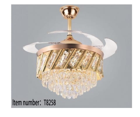 Swanart Luxuriosa Crystal Chandelier Ceiling Fan with Remote Control