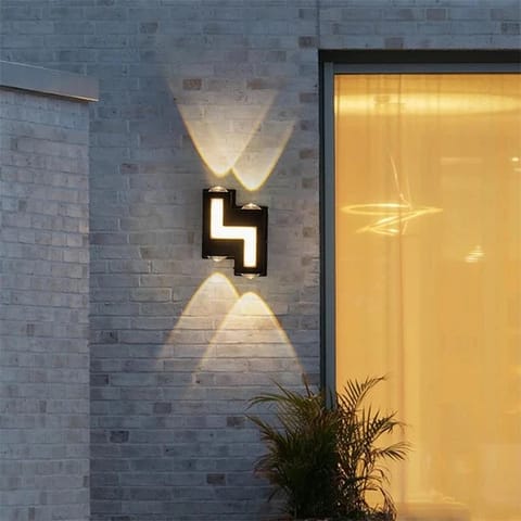 Swanart Black Wall Lamp Up And Down Wall Light Waterproof (Warm White)