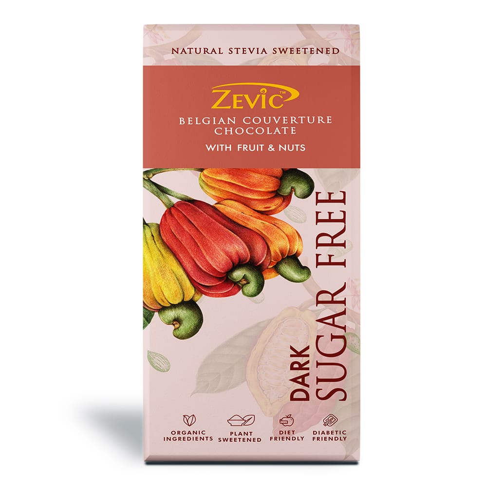 70% Dark Belgian Couverture Chocolate with Organic Fruit and Nuts 40 gm