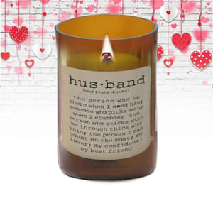 HUSBAND Pure Soy Wax Wood Wick Candle - 310 gms