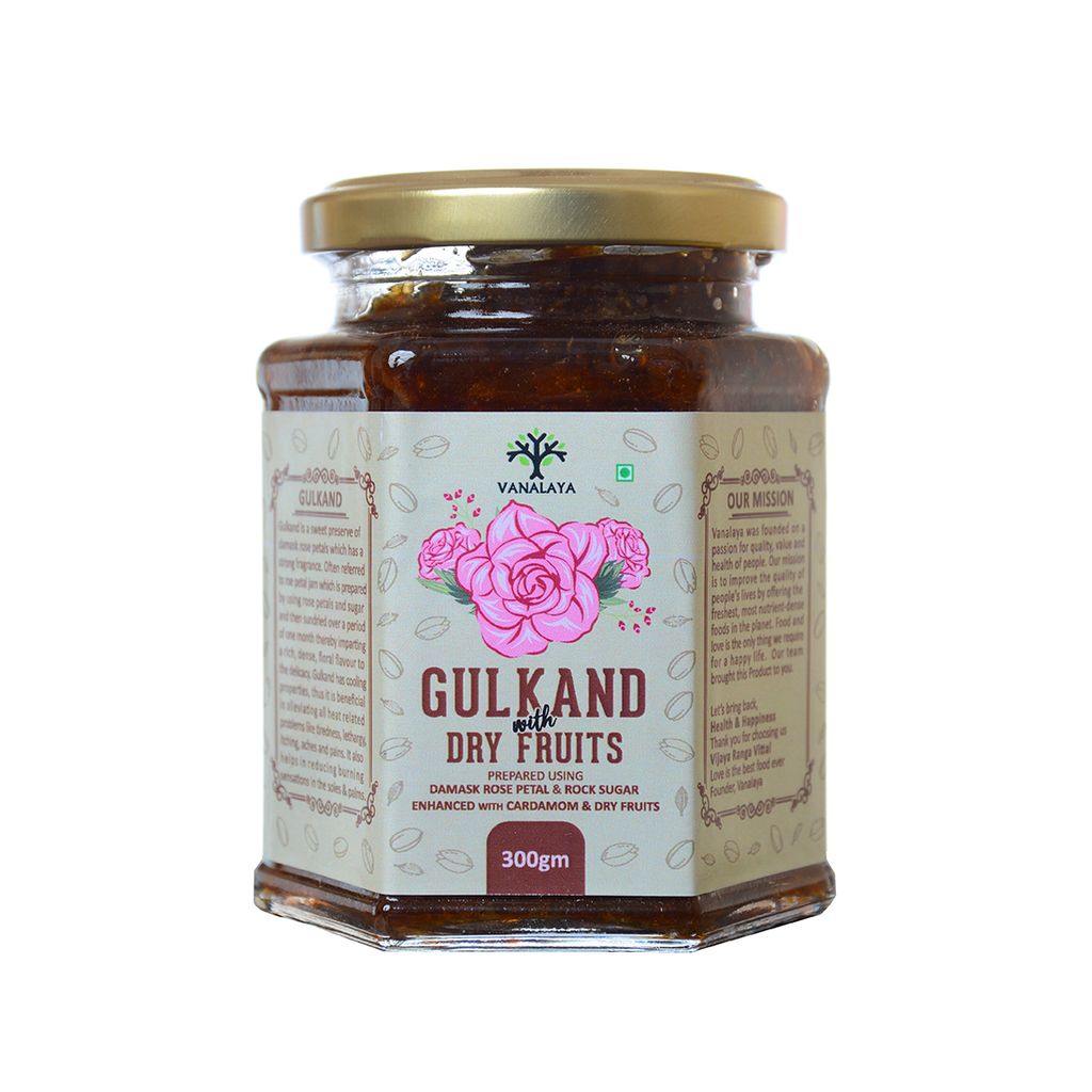 Natural Organic Gulkand with Dry Fruits Using Damask Rose & Dry Fruit