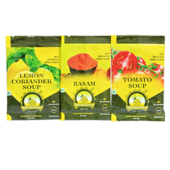 Tangy Soup Combo - Lemon Coriander, Rasam & Tomato (30 Sachets), 300 gms