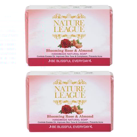 BLOOMING ROSE & ALMOND Natural Handmade Soap 100 gms (Pack of 2)