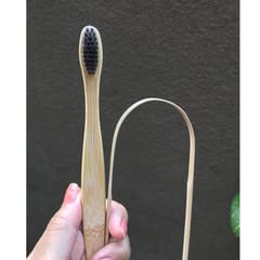 Bamboo Toothbrush (Pack of 2) with Tongue cleaner FREE