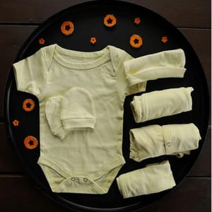 Turmeric Dyed Organic Cotton New Born Cloth Set 300 gms
