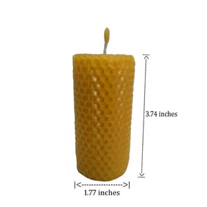Beeswax Pillar Candles- Big (3.74 x 1.77 in) - Pack of 2