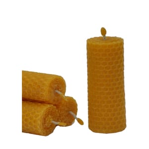 Pure Beeswax Happy Hand Rolled Candle, Yellow